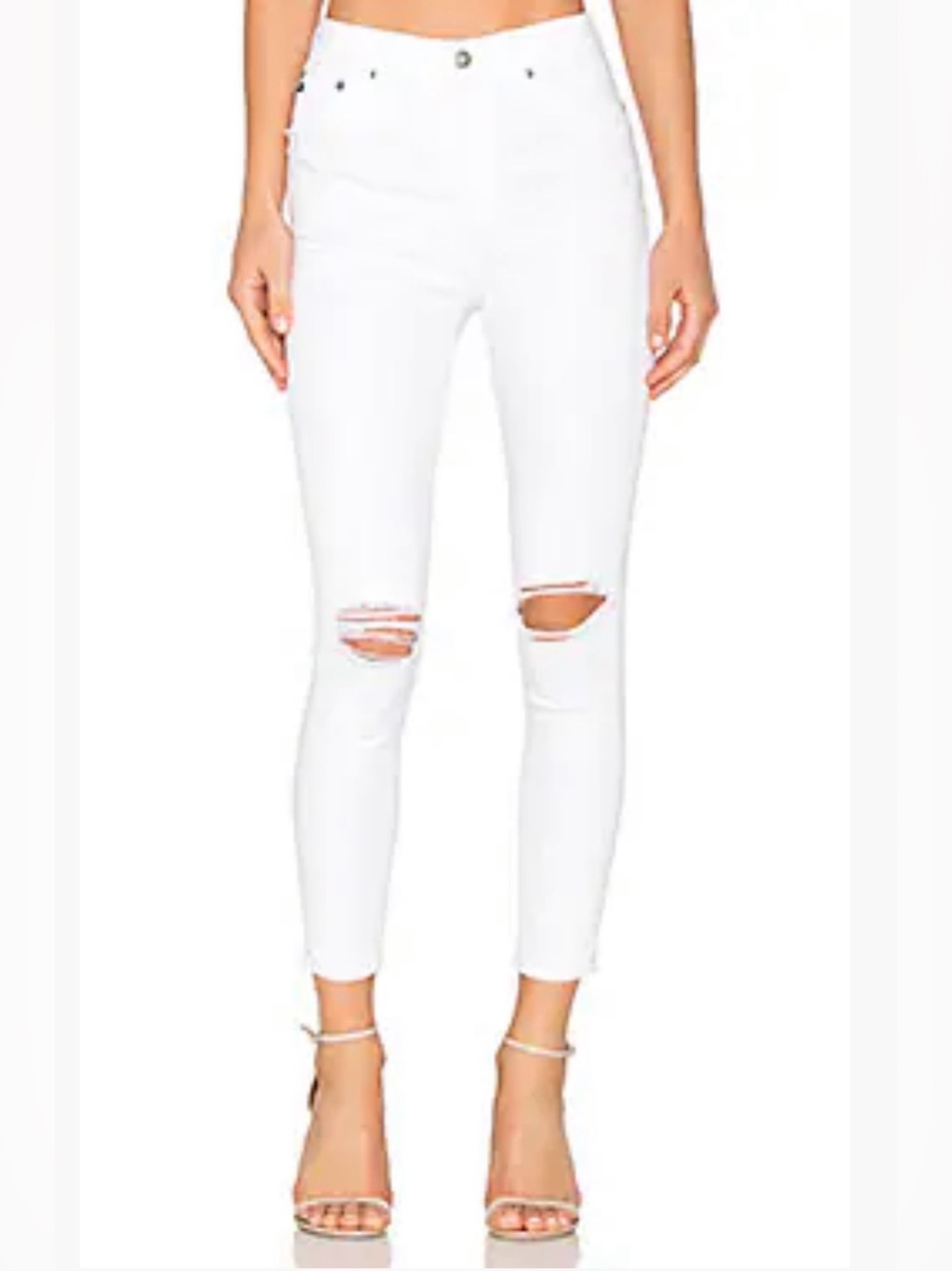 Ag Adriano Goldschmied Women's Skinny Jeans in White with Black Label